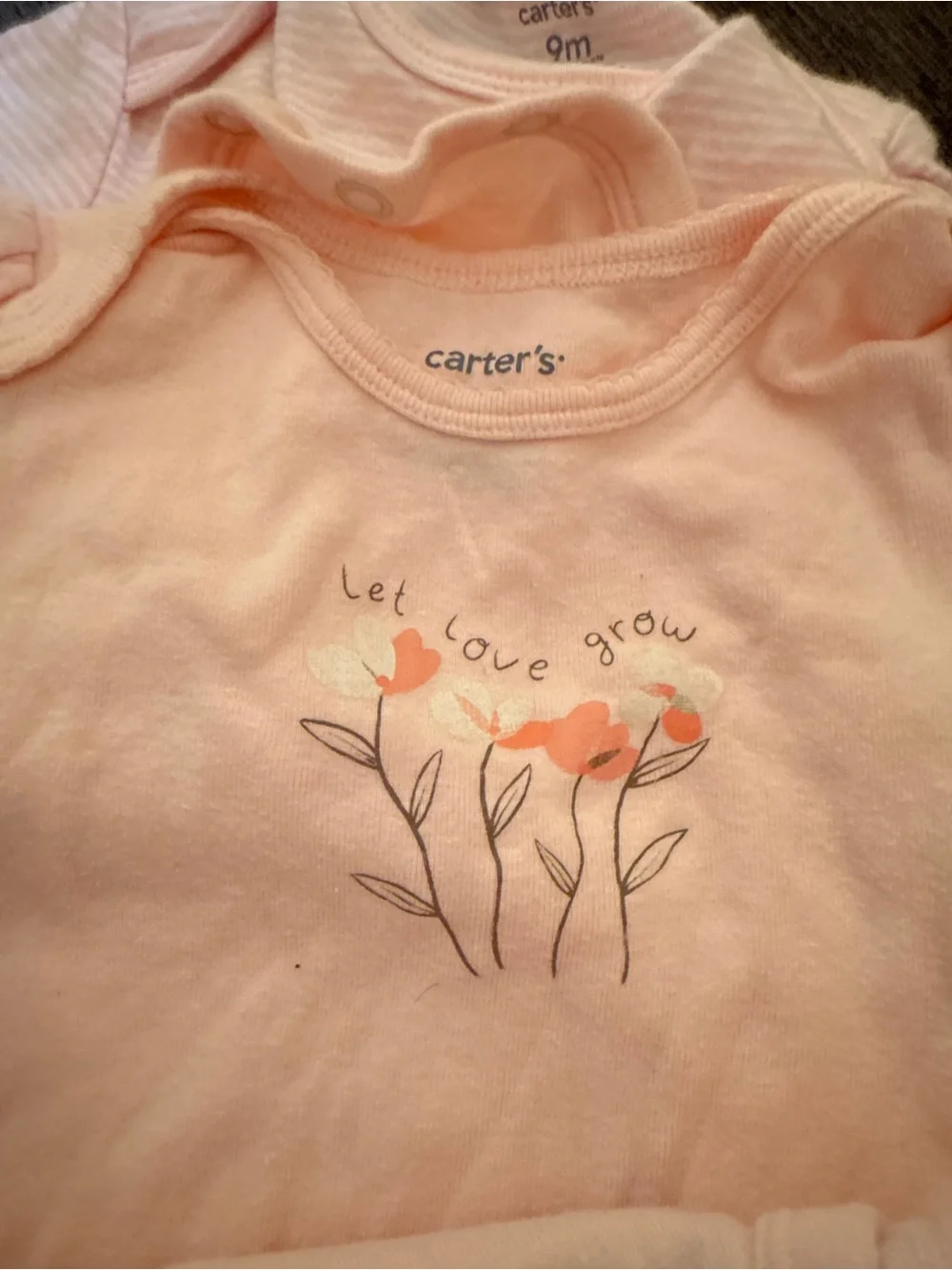 Carter's Baby Girls 5 Pack Onesies in Light Pink, Mustard & Pale Yellow